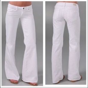 Paige Denim ‘Bundy’ Flare Stretch White Jeans